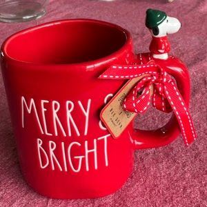 Brand New Rae Dunn Peanuts Snoopy MERRY & BRIGHT Coffee Mug